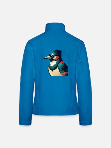 Blauhäher Zeichentrickfigur Buntes Haustier Tier - Frauen Softshelljacke - Lichtblau - Hinten
