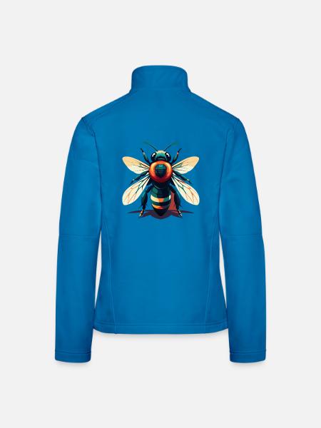 Abeille Dessin Animé Personnage Animal De Compagnie Coloré - Veste en tissu softshell Femme - bleu clair - Dos