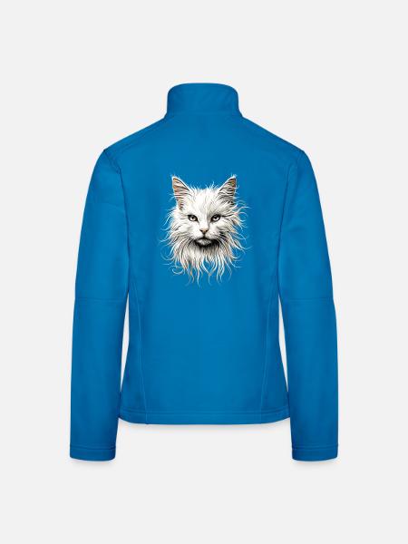 Angora Katze Weiße Angorakatze Süße Angora Katzen - Frauen Softshelljacke - Lichtblau - Hinten