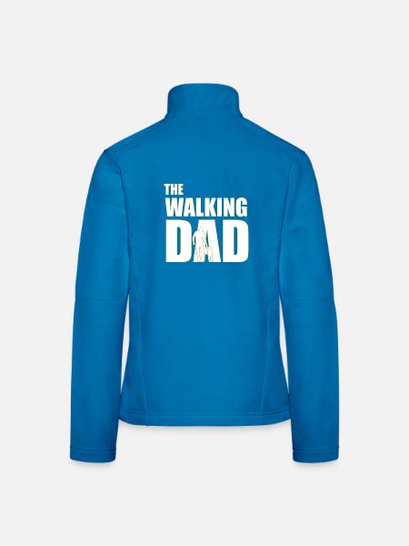 Der wandelnde Vater (weiß) Umriss - Frauen Softshelljacke - Lichtblau - Hinten