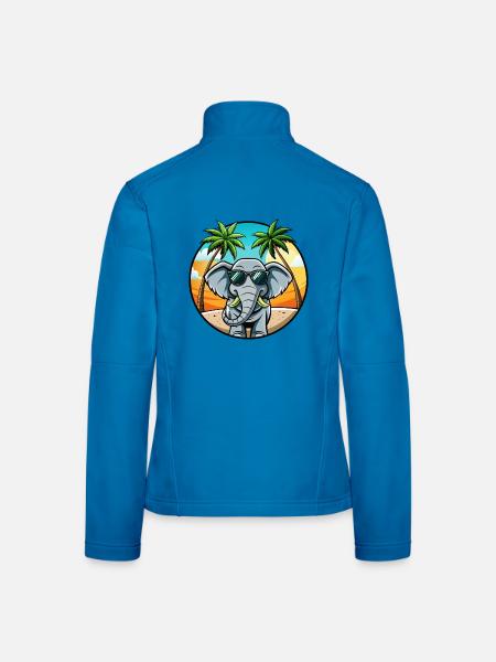 Lunettes de soleil de plage d’été de dessin animé drôle d’éléphant - Veste en tissu softshell Femme - bleu clair - Dos