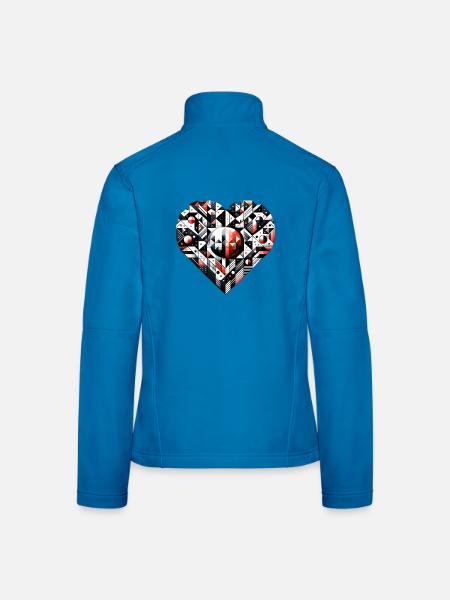 Geometrisches Herz: Ein großes Herz. - Frauen Softshelljacke - Lichtblau - Hinten