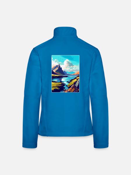 Isle Of Skye Schottland Uk Reise Poster Souvenir - Frauen Softshelljacke - Lichtblau - Hinten