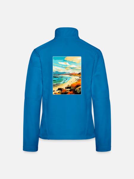 Isle Of Harris Scotland Uk Vintage Travel Poster - Women's Softshell Jacket - light blue - Back