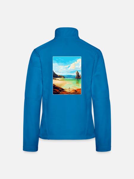 Isle Of Lewis Schottland Vereinigtes Königreich Vintage Reiseposter - Frauen Softshelljacke - Lichtblau - Hinten