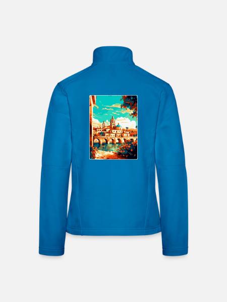 Córdoba Spanien Vintage Reiseplakat WPA Souvenir - Frauen Softshelljacke - Lichtblau - Hinten