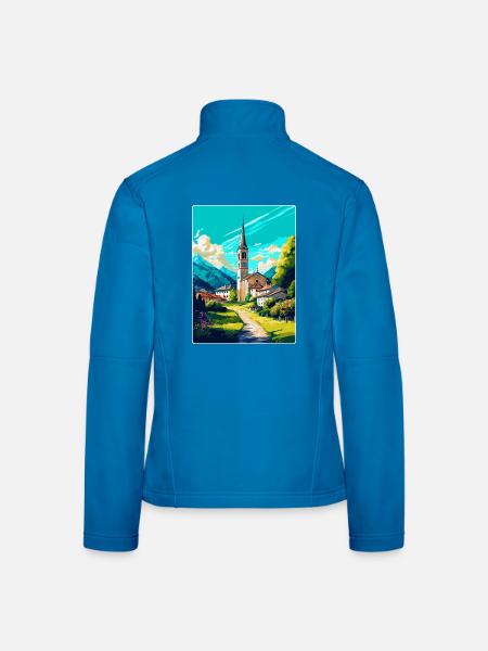 Hallein Autriche Affiche de voyage vintage souvenir WPA - Veste en tissu softshell Femme - bleu clair - Dos