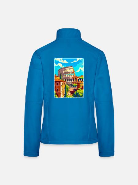 Rom Italien Vintage Reiseplakat Souvenir Souvenir - Frauen Softshelljacke - Lichtblau - Hinten
