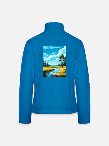 Affiche de voyage vintage Swietokrzyski Pologne WPA Art - Veste en tissu softshell Femme - bleu clair - Dos