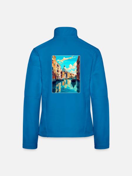 Venice Italy Vintage Travel Poster WPA Souvenir - Women's Softshell Jacket - light blue - Back