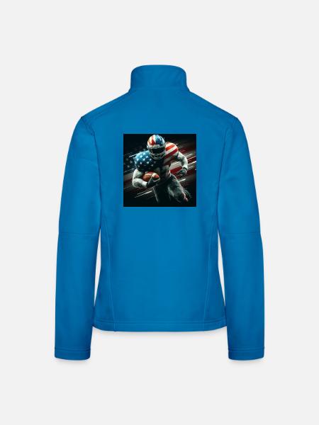 Patriotischer American Football - Frauen Softshelljacke - Lichtblau - Hinten