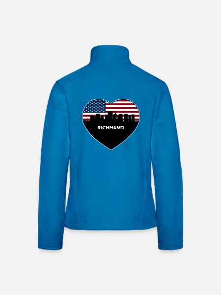 Richmond Virginia USA Flagge Skyline Reise Souvenir - Frauen Softshelljacke - Lichtblau - Hinten