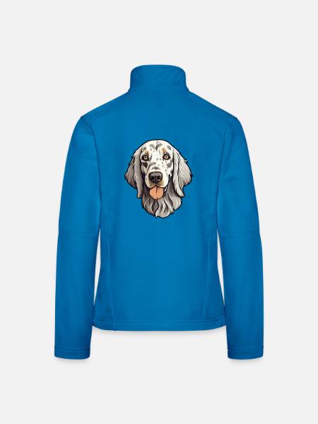 English Setter Hunderasse Cartoon Kawaii Illustrati - Frauen Softshelljacke - Lichtblau - Hinten