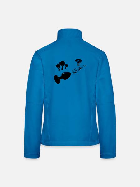 plug and play - PC-Stecker Computer Nerd - Frauen Softshelljacke - Lichtblau - Hinten