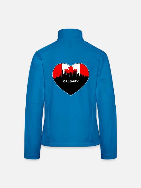 Calgary Kanada Flagge Skyline Reise Souvenir - Frauen Softshelljacke - Lichtblau - Hinten
