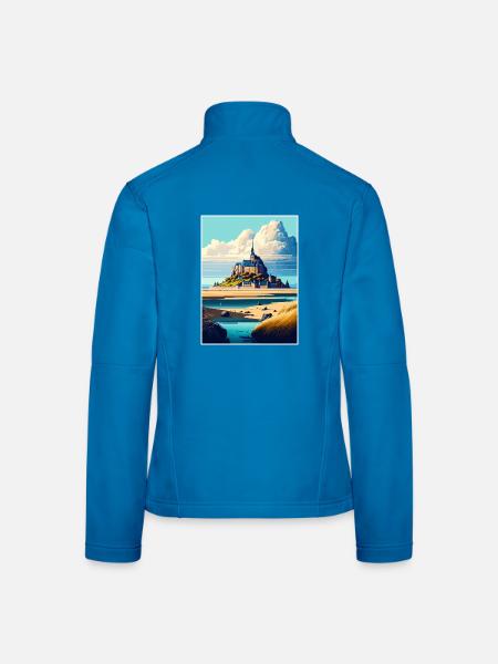 Mont Saint Michel Frankreich Vintage Reiseposter WPA - Frauen Softshelljacke - Lichtblau - Hinten