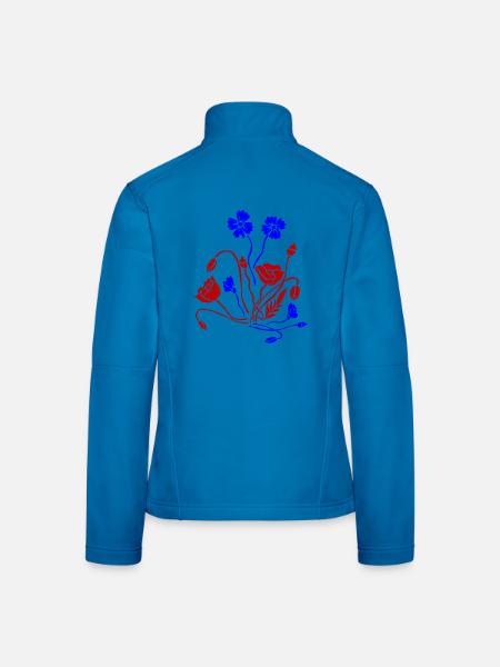 Fleur Picture Fleurs - Veste en tissu softshell Femme - bleu clair - Dos
