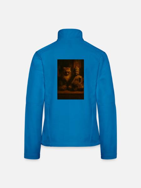 Buddha Cat - Frauen Softshelljacke - Lichtblau - Hinten