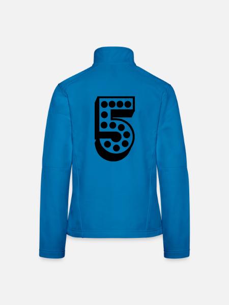 5. 5 ANS. 5e ANNIVERSAIRE. ANNIVERSAIRE 5 ANS - Veste en tissu softshell Femme - bleu clair - Dos