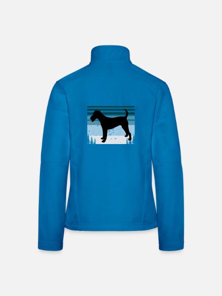 Irish Terrier Hundeliebhaber Silhouette Vintage Sonnenuntergang - Frauen Softshelljacke - Lichtblau - Hinten