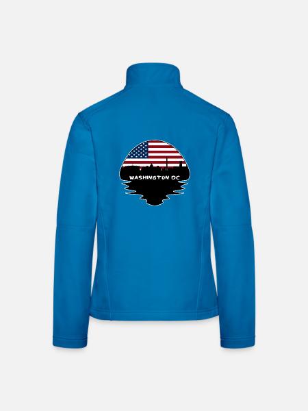 Washington Dc Washington USA Flagge Skyline Silhouet - Frauen Softshelljacke - Lichtblau - Hinten