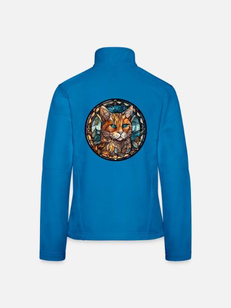 Havanna Braune Katzenrasse Aquarellglas - Frauen Softshelljacke - Lichtblau - Hinten