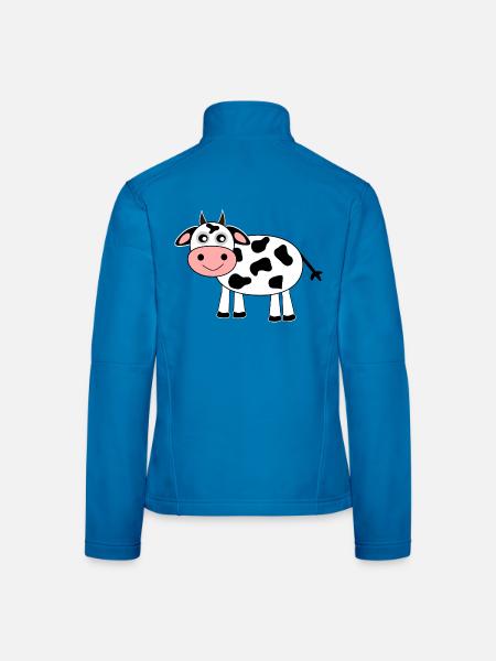 Kuh - Frauen Softshelljacke - Lichtblau