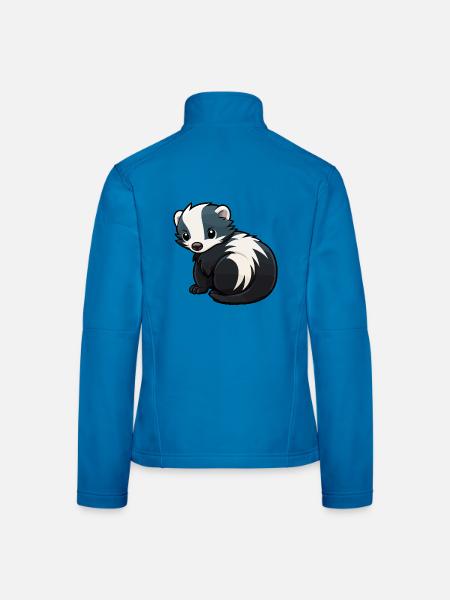 Stinktier niedliche Karikatur Kawaii Aquarell Tier Haustier - Frauen Softshelljacke - Lichtblau - Hinten
