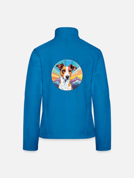 Glatter Foxterrier Hunderasse Cartoon Kawaii Waterc - Frauen Softshelljacke - Lichtblau - Hinten