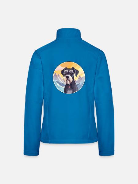 Standard Schnauzer Hunderasse Cartoon Kawaii Waterc - Frauen Softshelljacke - Lichtblau - Hinten