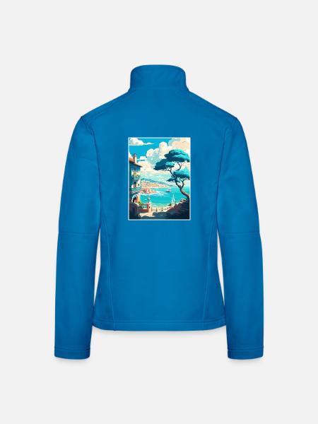 Nizza Francescape Vintage Reiseposter Souvenir - Frauen Softshelljacke - Lichtblau - Hinten
