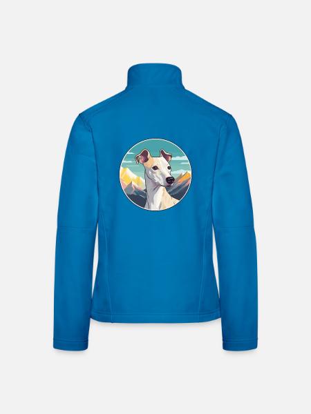 Whippet Hund Rasse Cartoon Kawaii Aquarell - Frauen Softshelljacke - Lichtblau