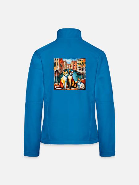 Katzen von Venedig - Frauen Softshelljacke - Lichtblau - Hinten