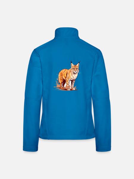 Rotluchs buntes Aquarell Karikatur Kawaii Tier - Frauen Softshelljacke - Lichtblau - Hinten