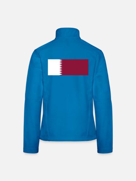 Katar – Flaggenwappen, Zickzack-Grenze - Frauen Softshelljacke - Lichtblau - Hinten