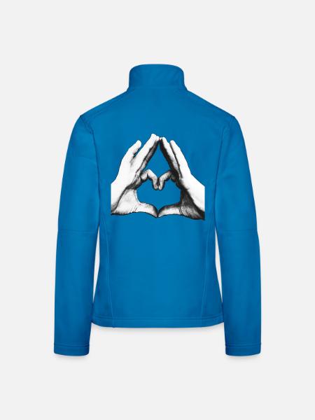 SO MUCH LOVE - Hands - Frauen Softshelljacke - Lichtblau - Hinten