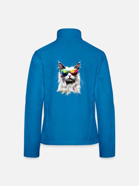 Angora Katze Weiße Angorakatze Süße Angora Katzen - Frauen Softshelljacke - Lichtblau - Hinten