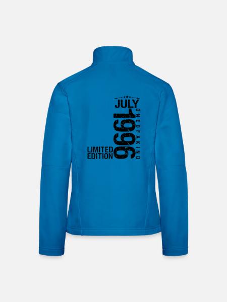 Geburtstag 1996 Juli 1996 Juli 1996 - Frauen Softshelljacke - Lichtblau - Hinten