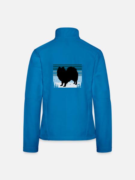 Indischer Spitz Hundeliebhaber Silhouette Vintage Sonnenuntergang - Frauen Softshelljacke - Lichtblau