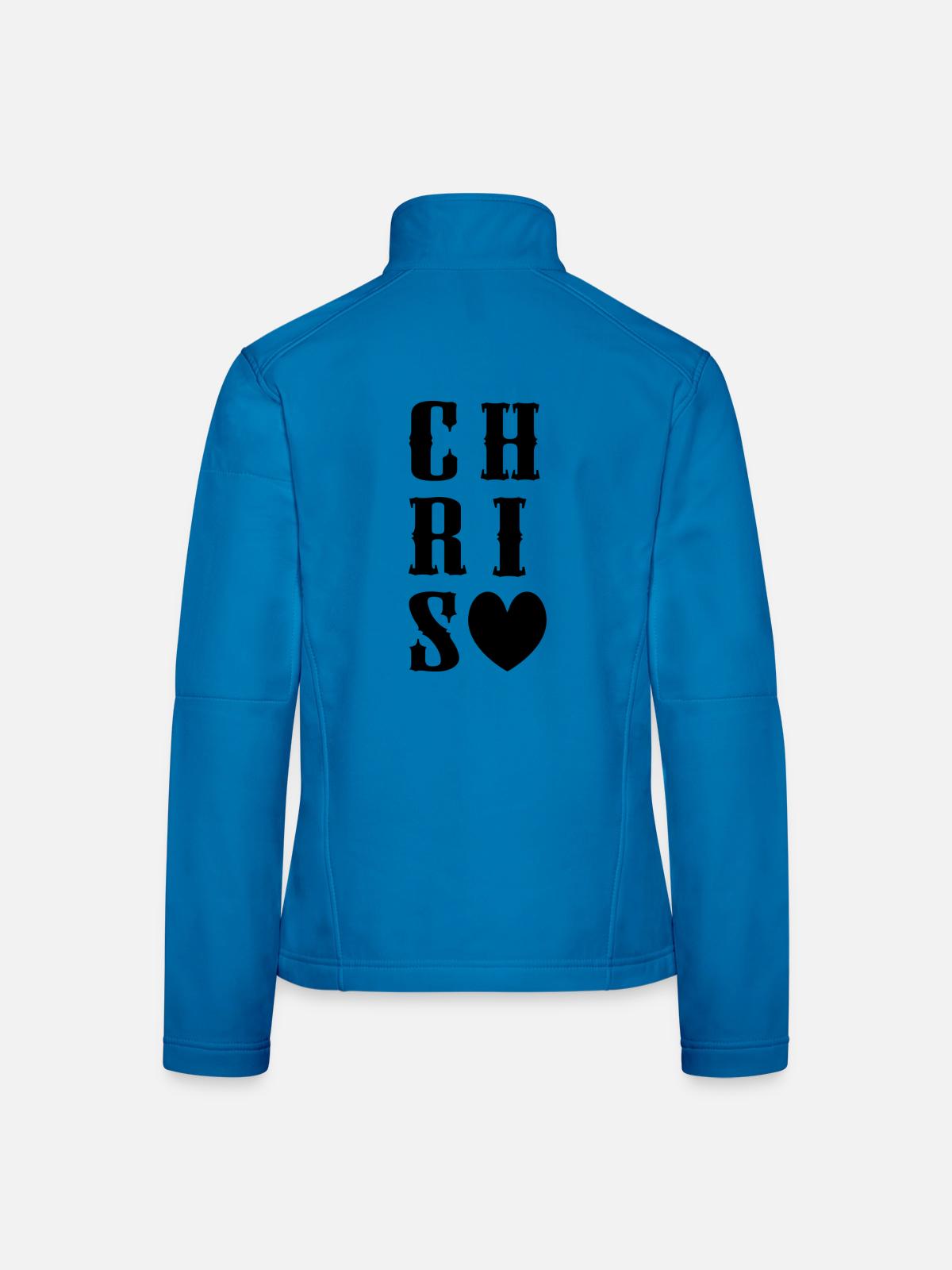 Chris Name mit Herz - Frauen Softshelljacke - Lichtblau - Hinten