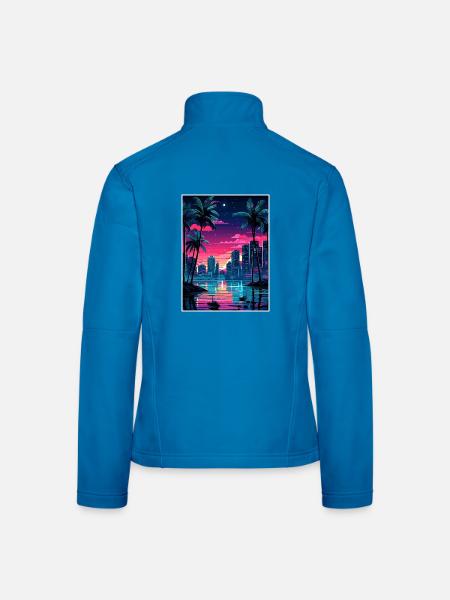 Miami Florida Vintage Reiseposter WPA Souvenir - Frauen Softshelljacke - Lichtblau - Hinten