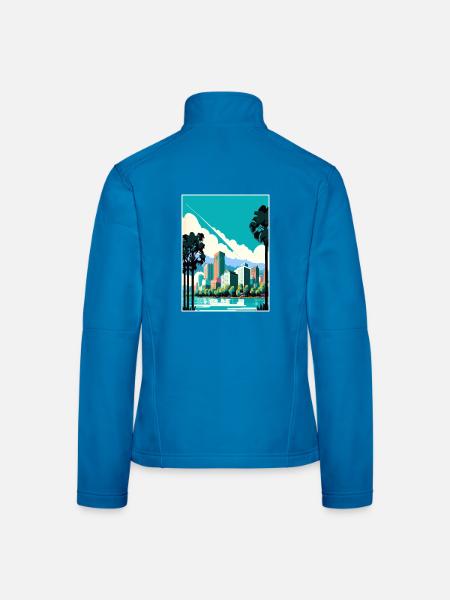 Oakland Kalifornien Vintage Reiseposter Souvenir - Frauen Softshelljacke - Lichtblau - Hinten