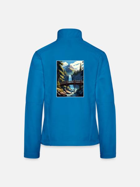 Cascade Falls Kalifornien Vintage Reiseposter WPA - Frauen Softshelljacke - Lichtblau - Hinten