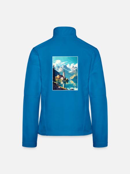 St. Wolfgang Österreich Vintage Reiseposter Souvenir - Frauen Softshelljacke - Lichtblau - Hinten