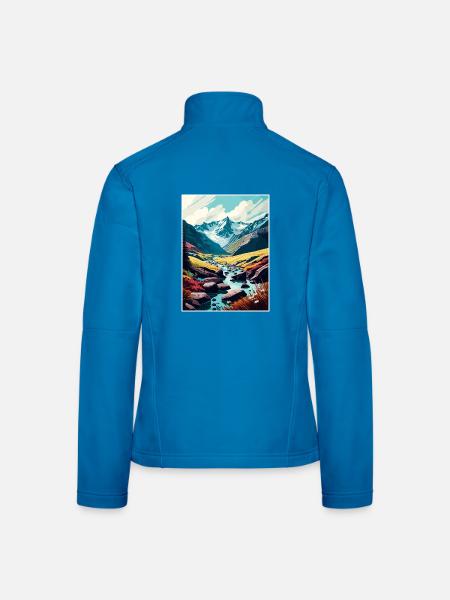 Hohe Tauern Österreich Park Vintage Reiseposter WPA - Frauen Softshelljacke - Lichtblau - Hinten