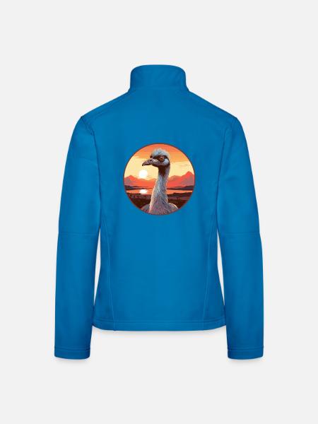 Emu Buntes Aquarell Cartoon Kawaii Tier - Frauen Softshelljacke - Lichtblau - Hinten