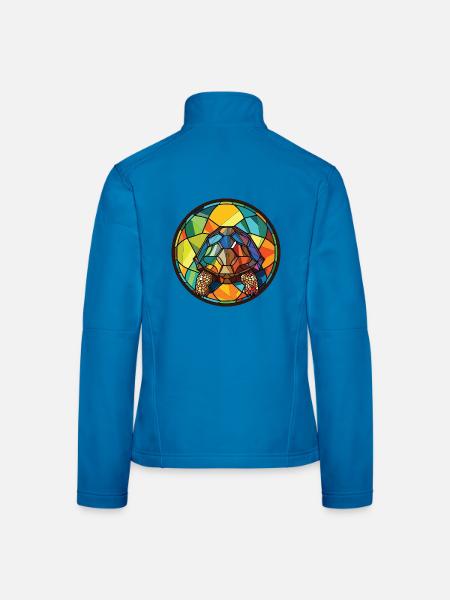 Schildkröte Bunte Aquarell-Tierillustration - Frauen Softshelljacke - Lichtblau