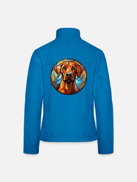Rhodesian Ridgeback Hunderasse Aquarellglas - Frauen Softshelljacke - Lichtblau - Hinten