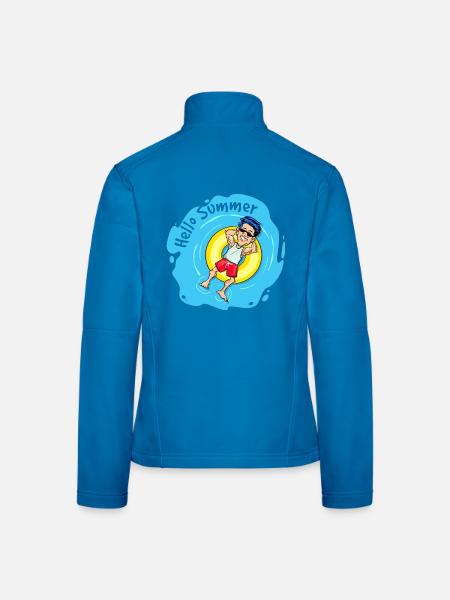 Hello Summer - Chillen im Schwimmring - Frauen Softshelljacke - Lichtblau - Hinten