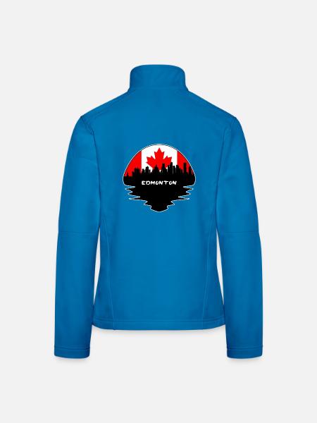 Edmonton Kanada Flagge Skyline Silhouette Reisen - Frauen Softshelljacke - Lichtblau - Hinten